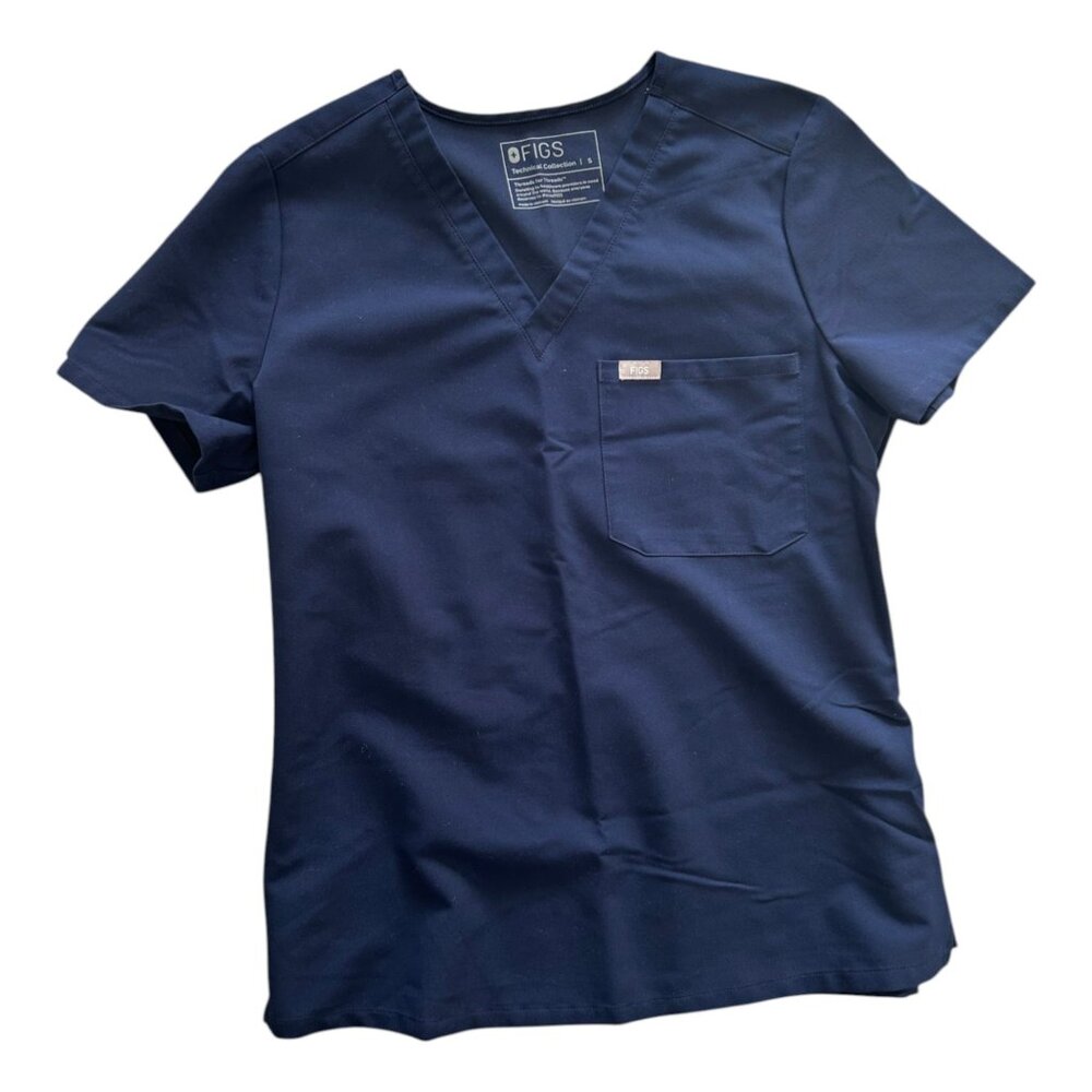 FIGS Catarina One-Pocket Scrub Top — Navy